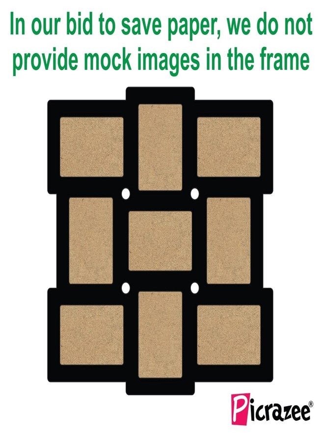 PICRAZEE إطار صور خشبي متعدد الصور من PICRAZEE، مناسب لأعياد الميلاد والذكرى السنوية وحفلات الانتقال إلى منزل جديد (9 صور، أسود، مقاس 23 × 23 بوصة) - Image 4